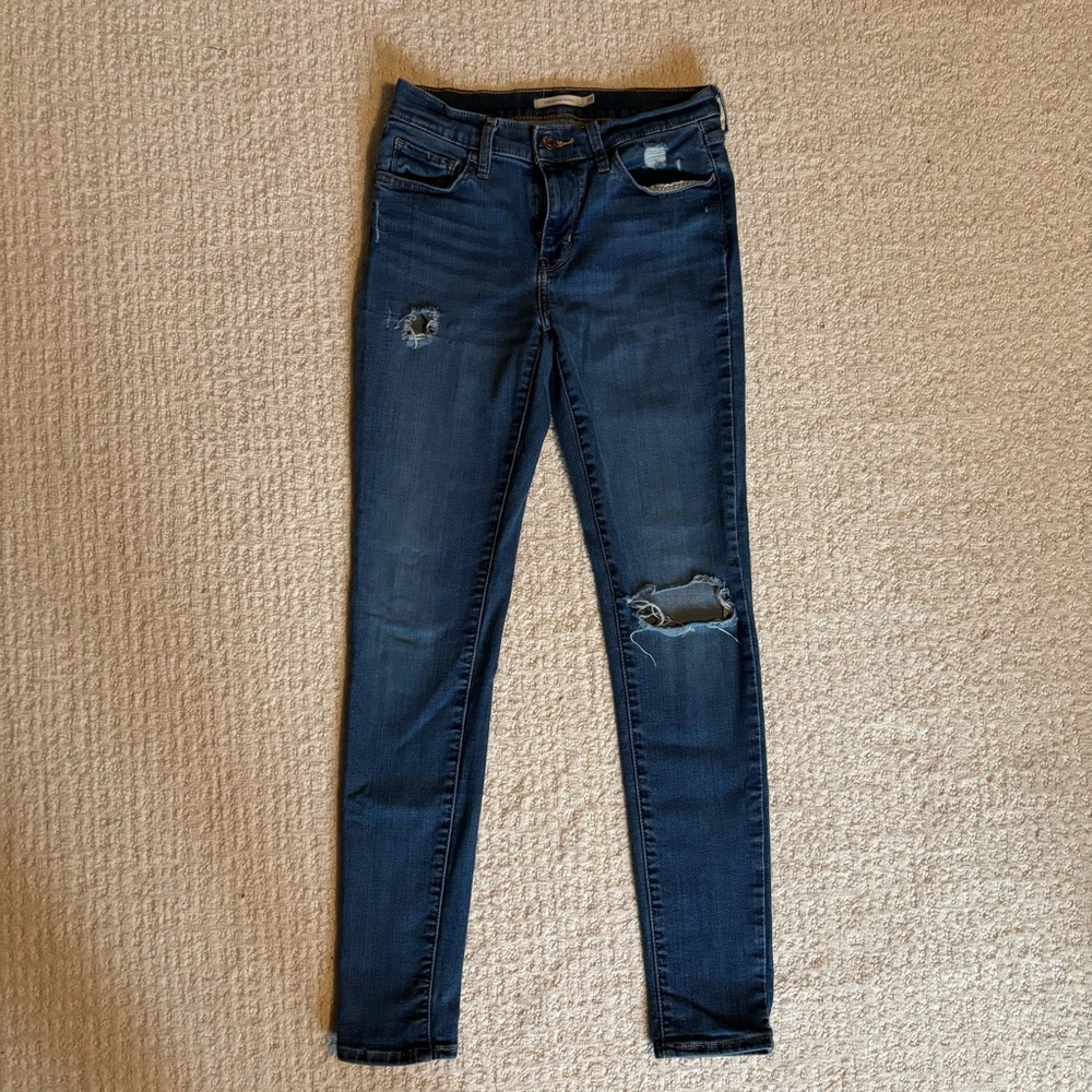 Levi's 710 Super Skinny Distressed Jeans
